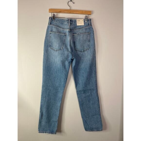 NWT Agolde Fen High Rise Relaxed Tapered Straight Cut Button Jeans Quarrel - Picture 7 of 8